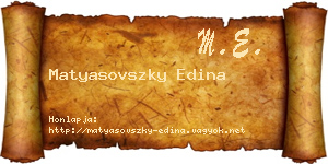 Matyasovszky Edina névjegykártya